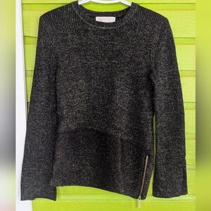 Michael Kors Black and Gold Metallic Knit Top Size XS NWOT
